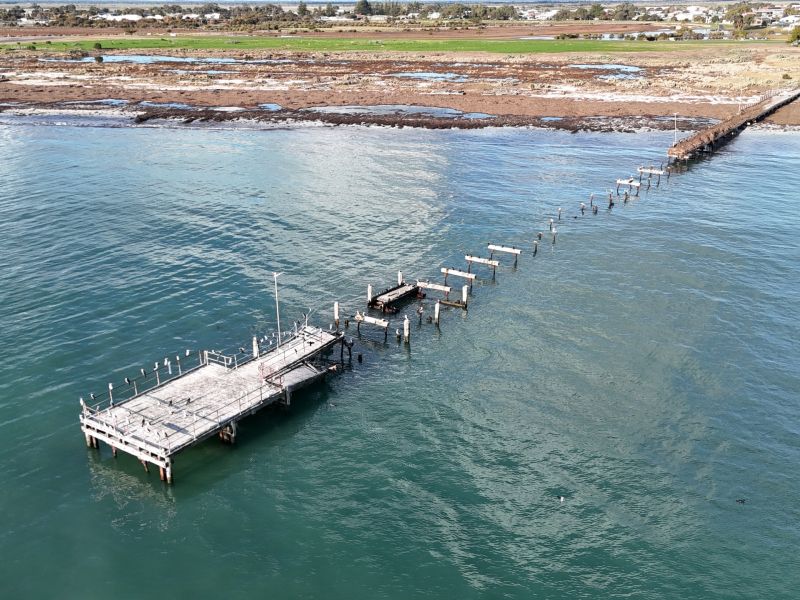 Storm damage to Kingston Jetty